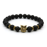 Antique Silver and Gold Plated Owl Head Bracelet