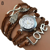 Women's Infinity Love Owl Knitting Quartz Bracelet Watch