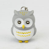 6 Optional Colors Cute Owl Led Key Chain Torch Make Sound and Light Cartoon Owl Hooking Key Rings Girl Friend Gift Kid Toys