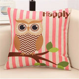 Multicolor Cute Decorative Owl Throw Cushion Covers